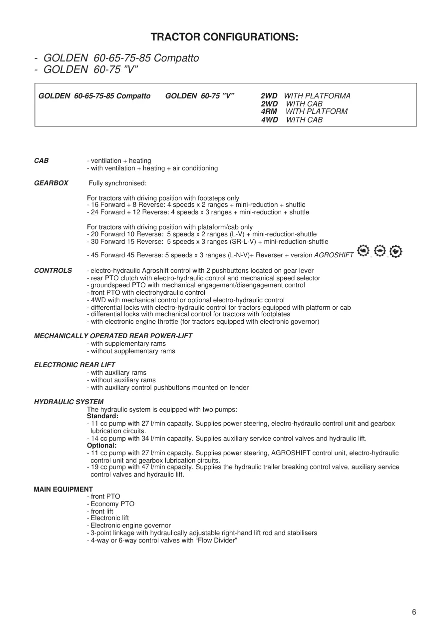 Same Golden 75 Compatto Tractor Service & Repair Manual preview page 6