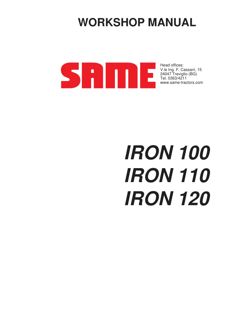 Same Iron 100 110 120 Tractor Service & Repair Manual preview page 1