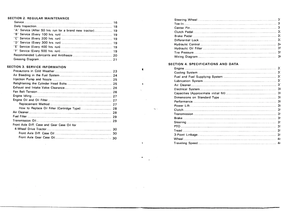 Satoh beaver s370 tractor instruction book Service & Repair Manual preview page 4