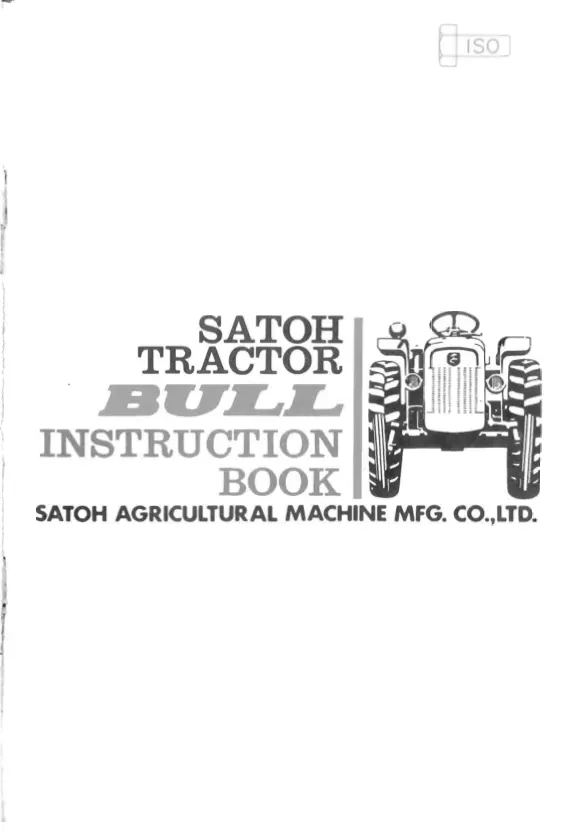 Satoh bull s630 s630d instruction Tractor Service & Repair Manual preview page 1