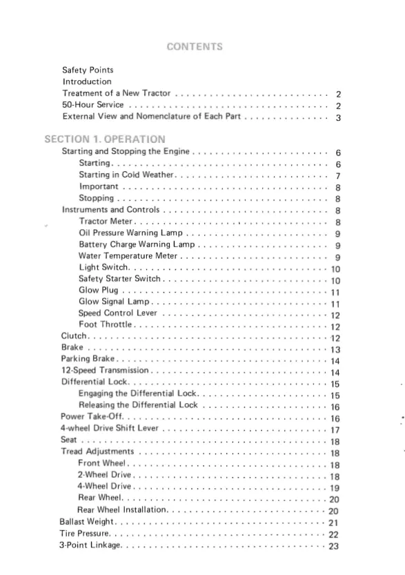 Satoh bull s630 s630d instruction Tractor Service & Repair Manual preview page 6
