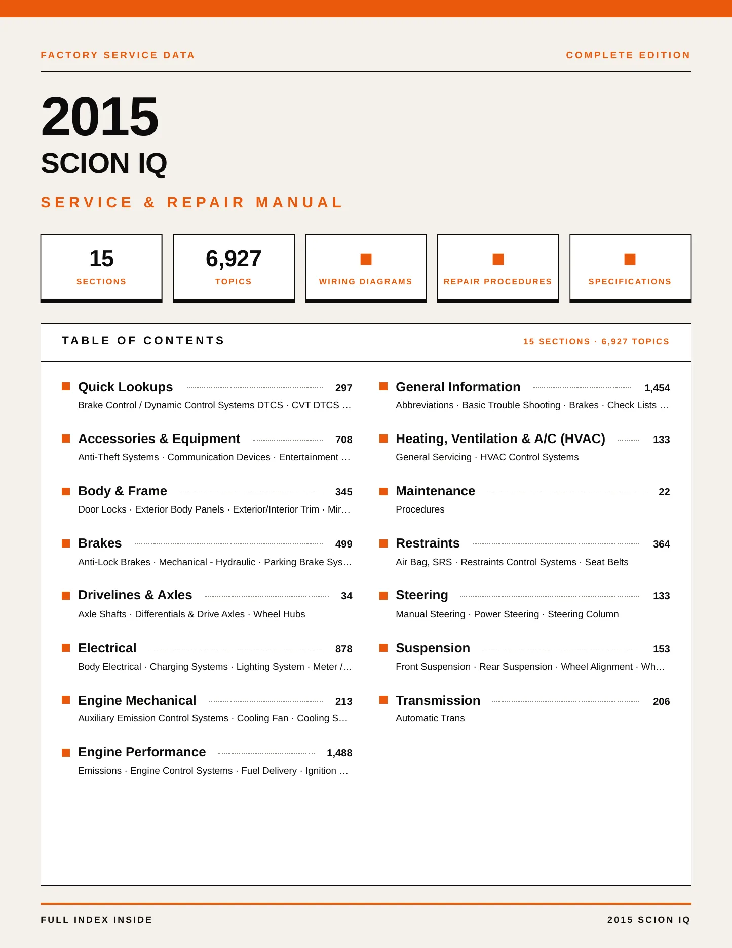 2015 Scion iQ service manual page 1