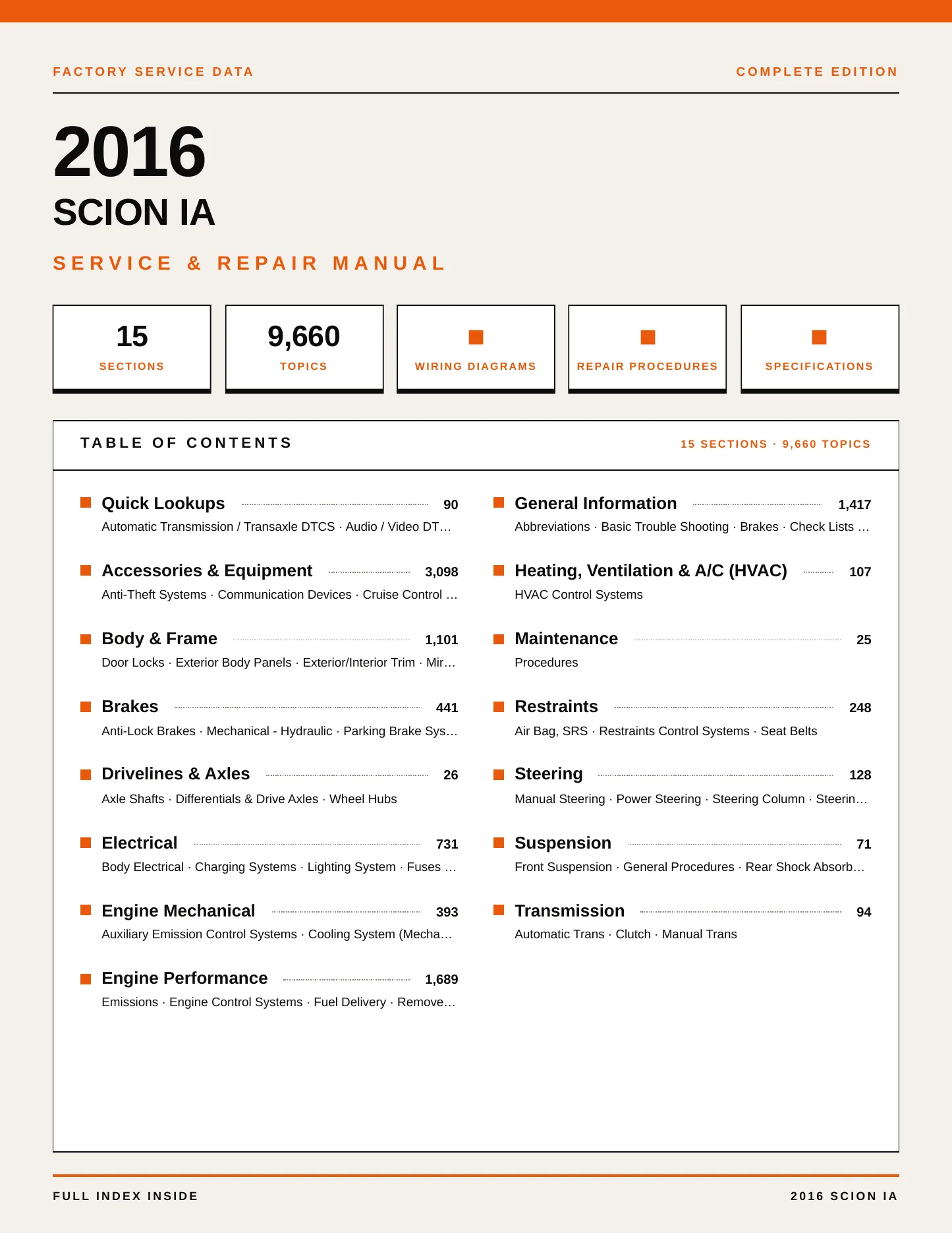 2016 Scion iA service manual page 1