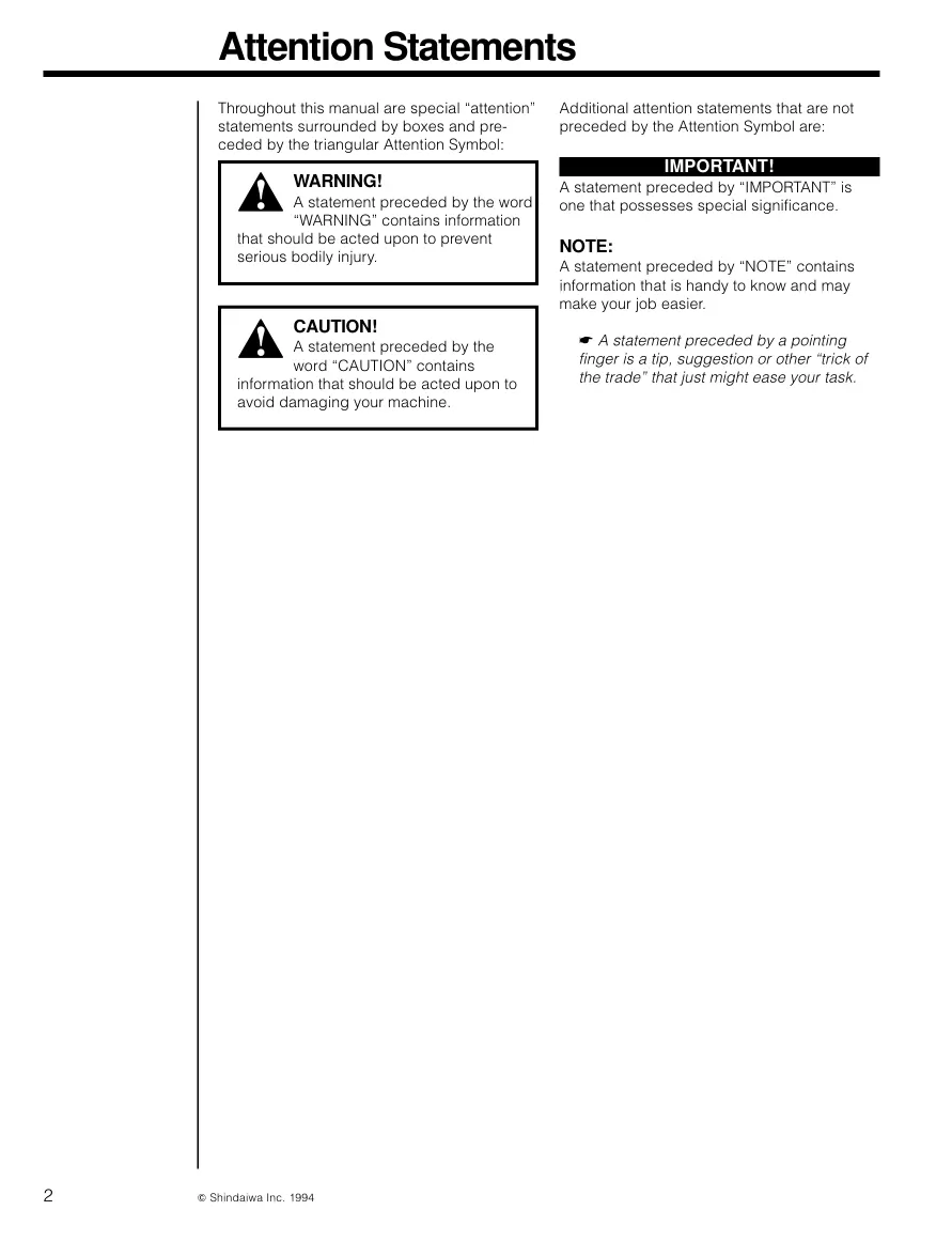 Shindaiwa Grass Trimmers Brushcutters Lawn Edgers All Service & Repair Manual preview page 2