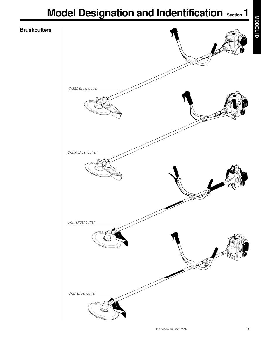 Shindaiwa Grass Trimmers Brushcutters Lawn Edgers All Service & Repair Manual preview page 5