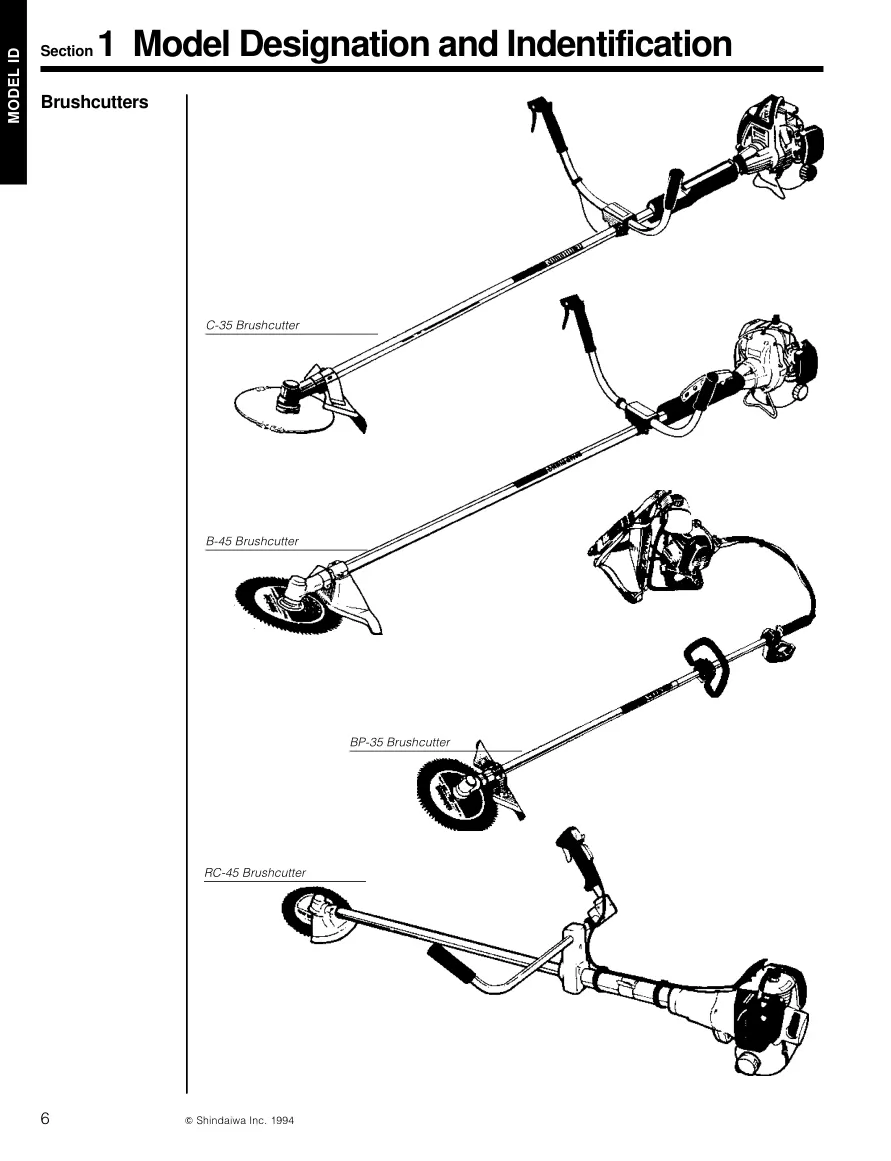 Shindaiwa Grass Trimmers Brushcutters Lawn Edgers All Service & Repair Manual preview page 6
