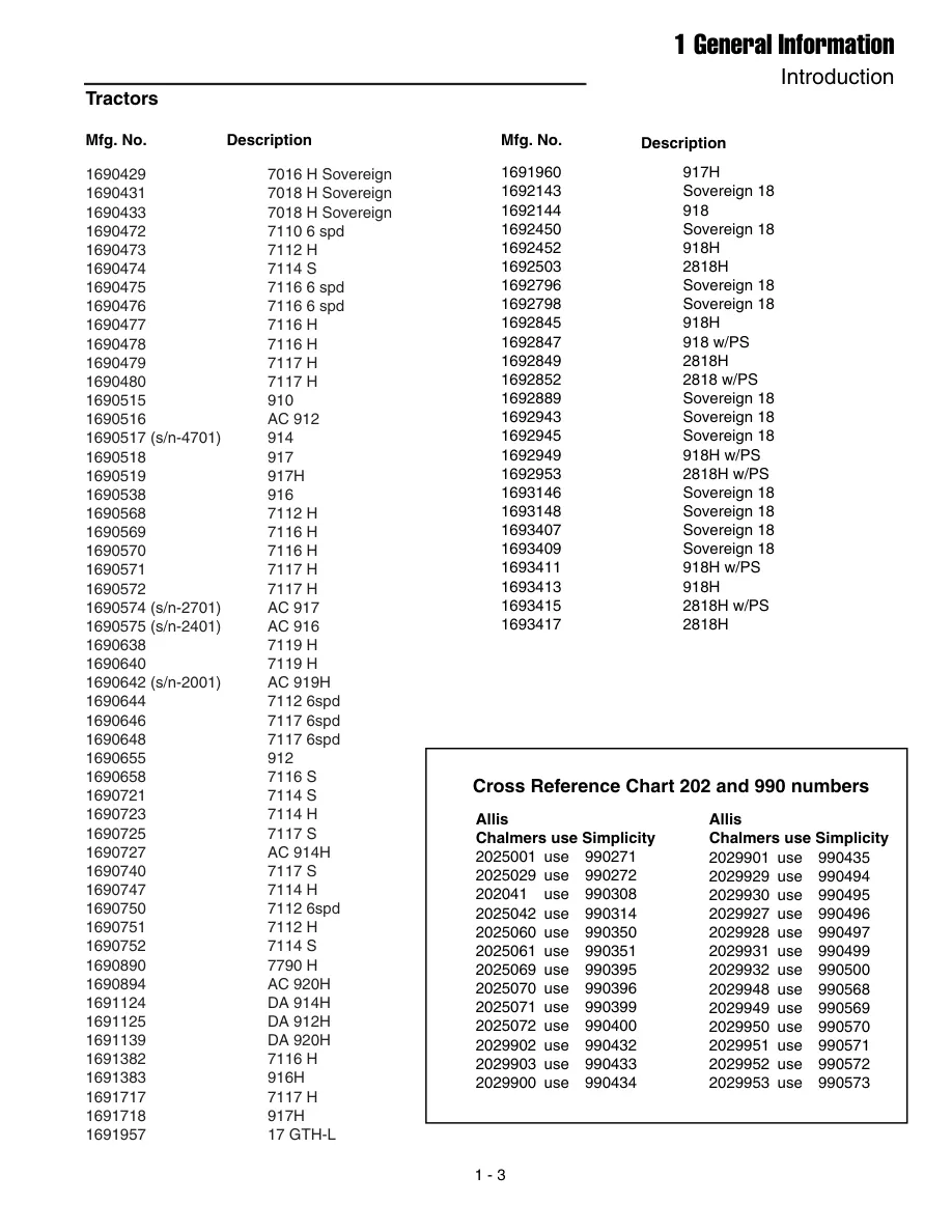 Simplicity Large Frame Garden Tractors - Sovereign Landlord Baron GTH-L 7000 7100 Tractor Service & Repair Manual preview page 5