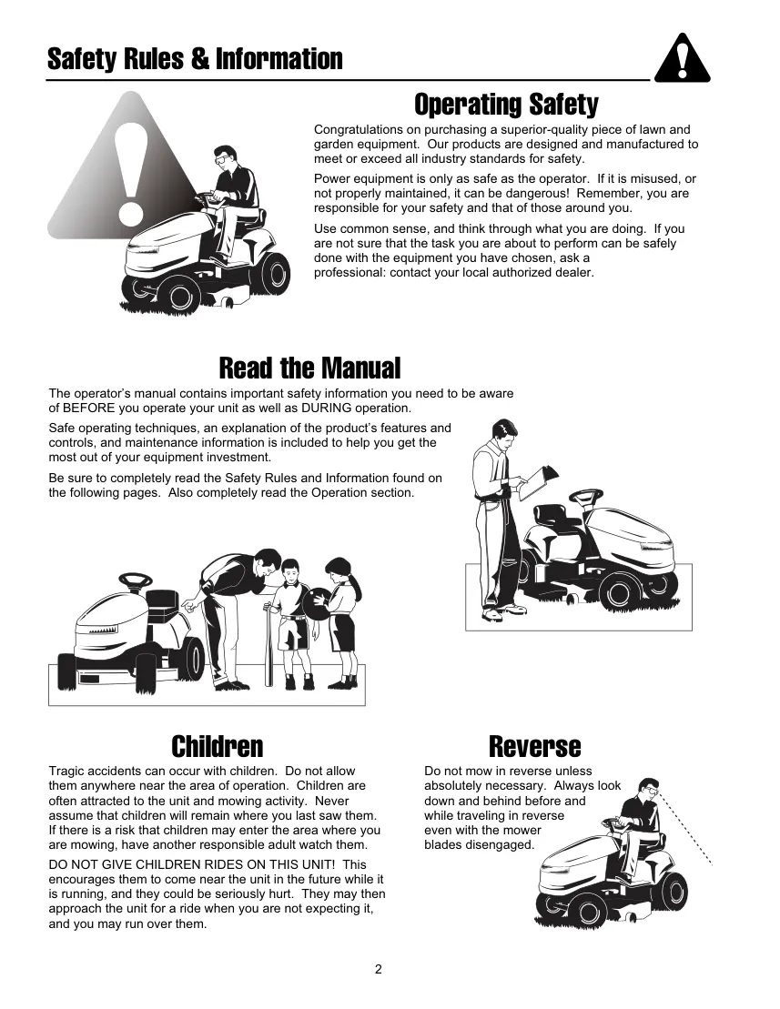 Simplicity Snapper Regent XL & RD Series Riding Mower Operator's Manual preview page 4