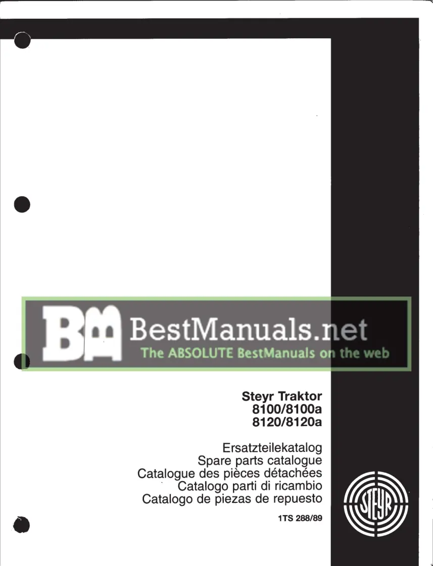 Steyr 8100 8100a 8120 8120a Tractor Parts Manual preview page 1