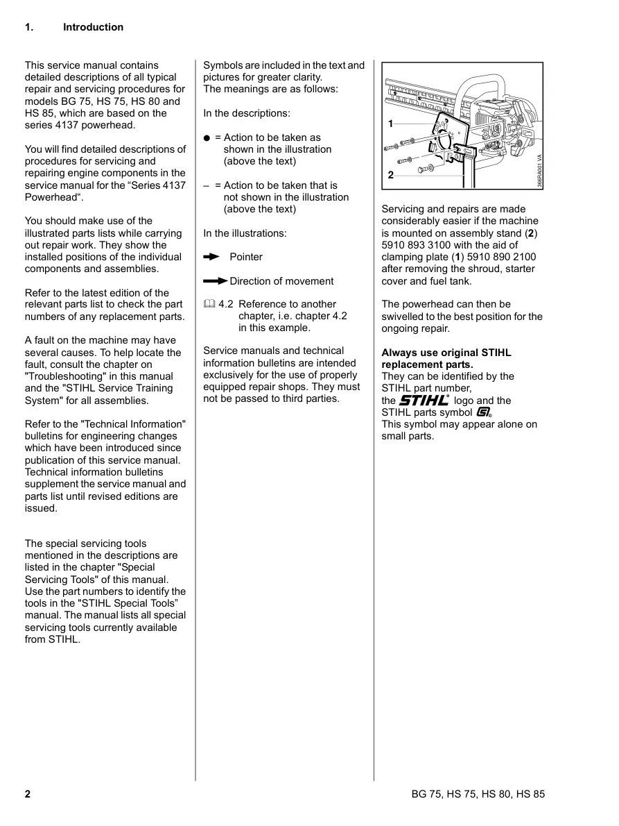 Stihl BG75 HS75 HS80 HS85 Machine Service & Repair Manual preview page 3