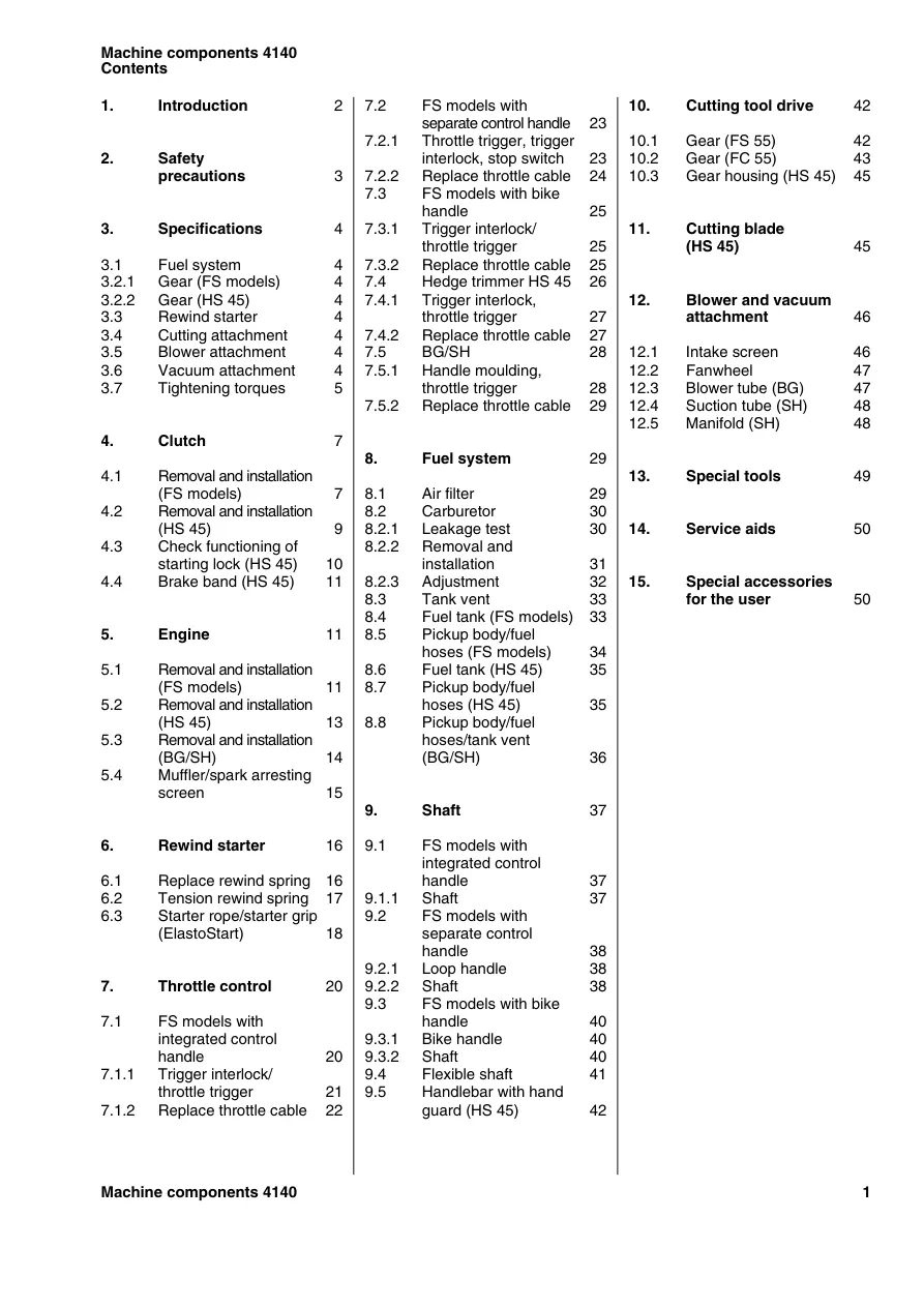 Stihl FS 55 Machine Service & Repair Manual preview page 1