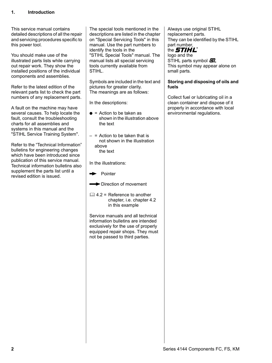 Stihl FS40 FS50 FS56 FC56 KM56 Machine Service & Repair Manual preview page 3