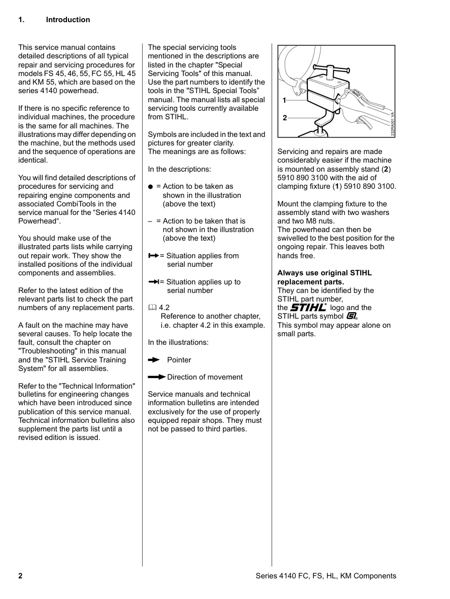 Stihl fs45 fs46 fs55 fc55 hl45 km55 Machine Service & Repair Manual preview page 3
