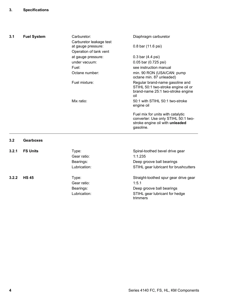Stihl fs45 fs46 fs55 fc55 hl45 km55 Machine Service & Repair Manual preview page 5