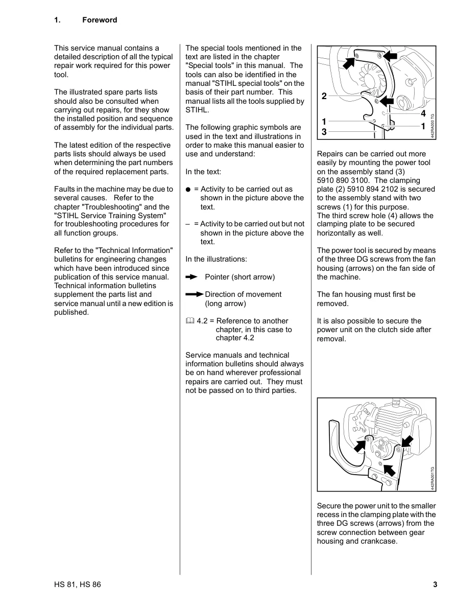 Stihl hs81 hs86 Machine Service & Repair Manual preview page 4