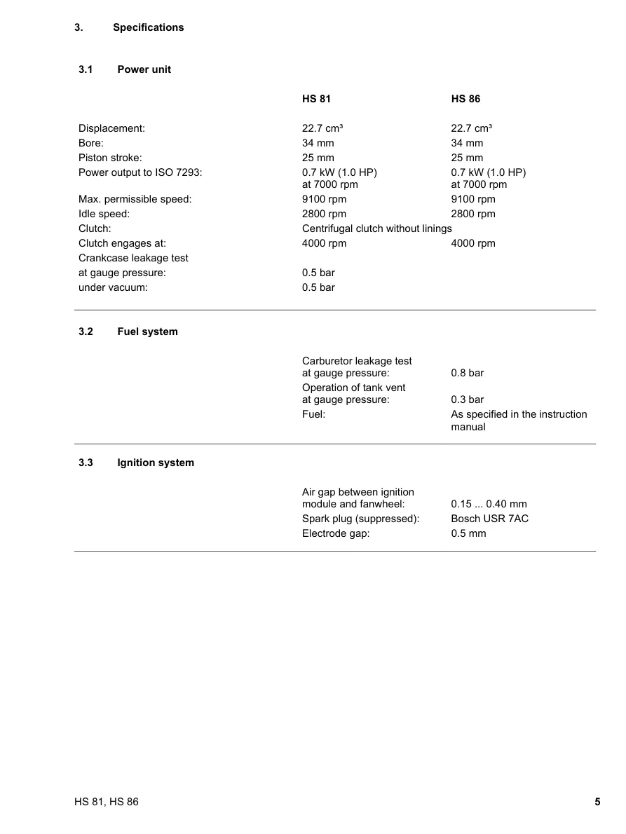 Stihl hs81 hs86 Machine Service & Repair Manual preview page 6