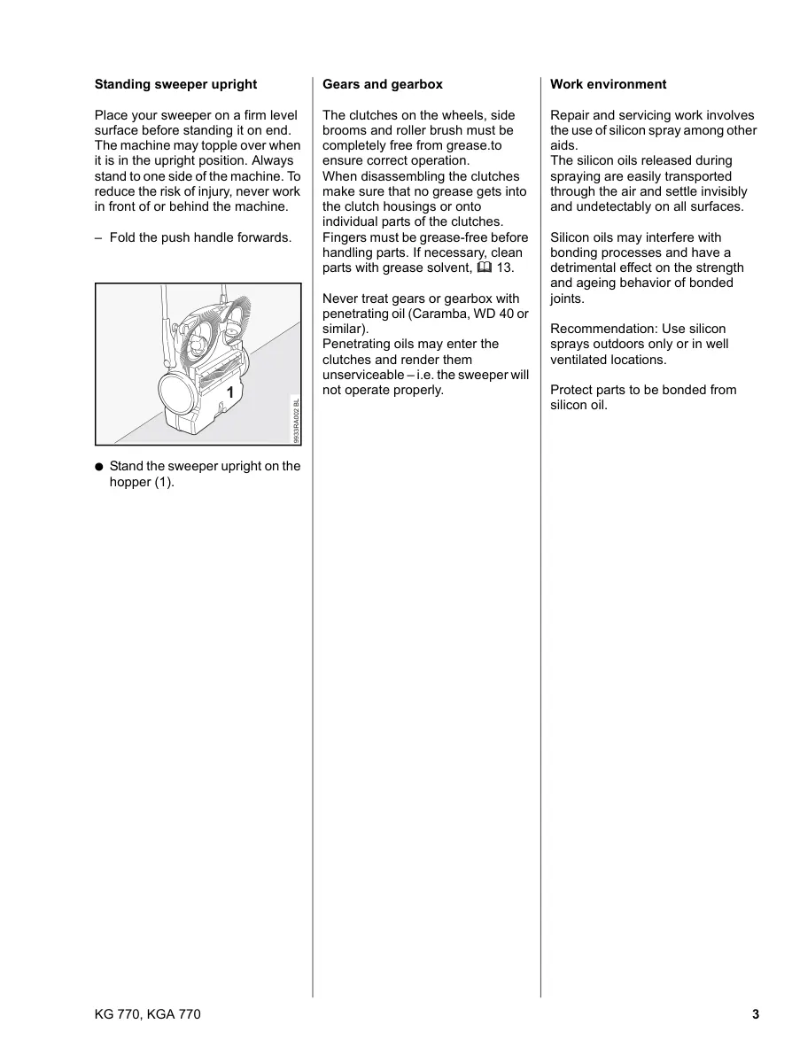 Stihl KG770 kga 770 sweeper Machine Service & Repair Manual preview page 4