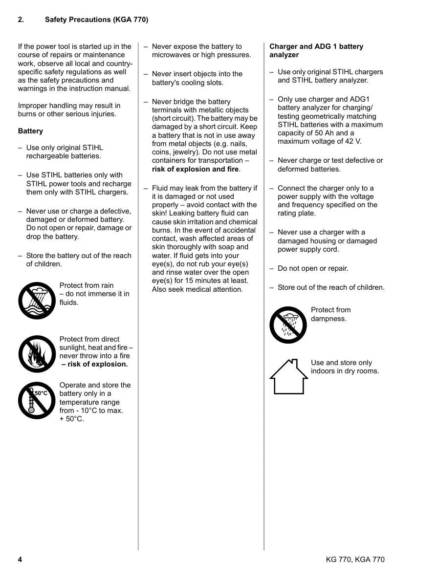 Stihl KG770 kga 770 sweeper Machine Service & Repair Manual preview page 5
