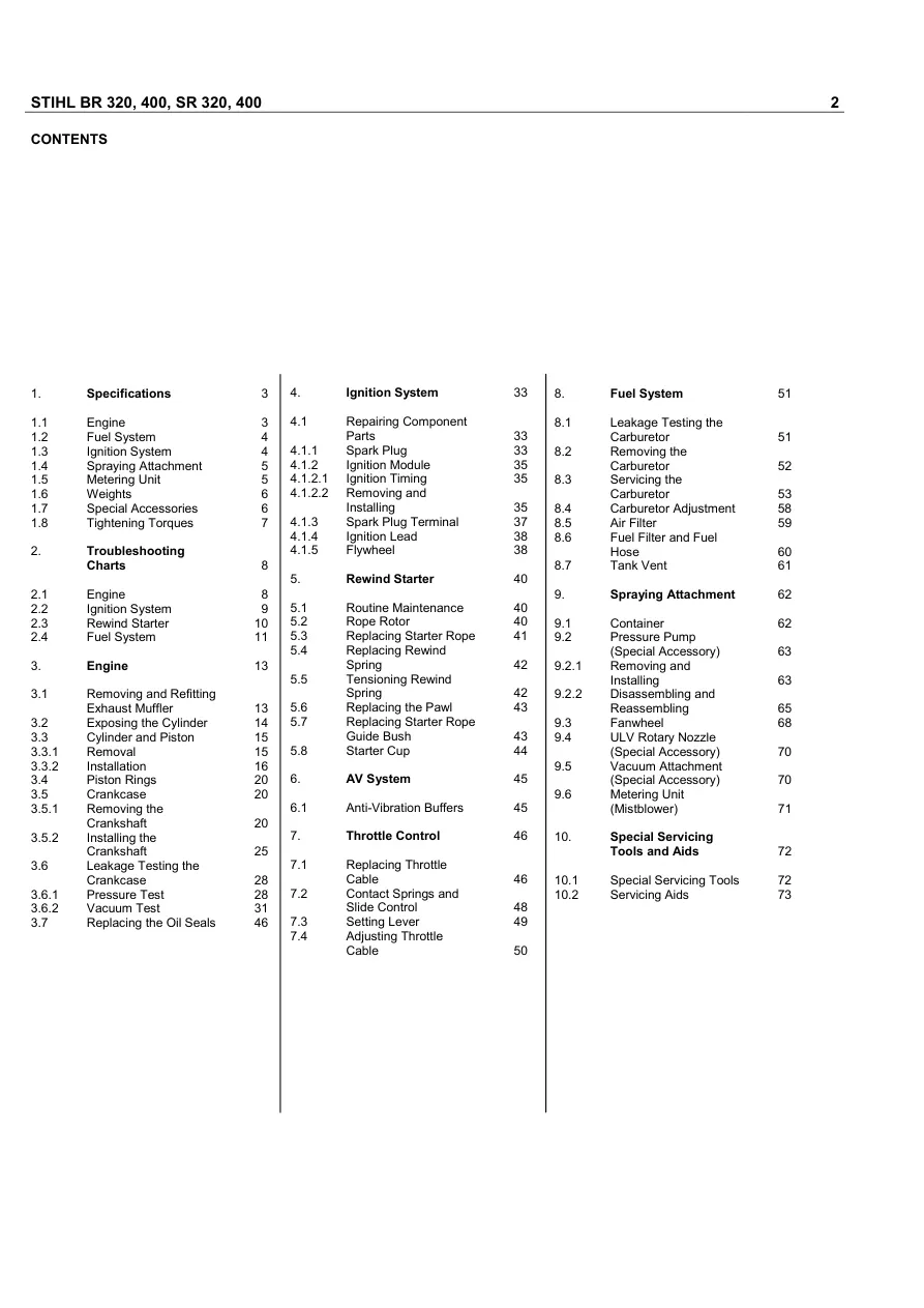 Stihl SR 430 Machine Service & Repair Manual preview page 2