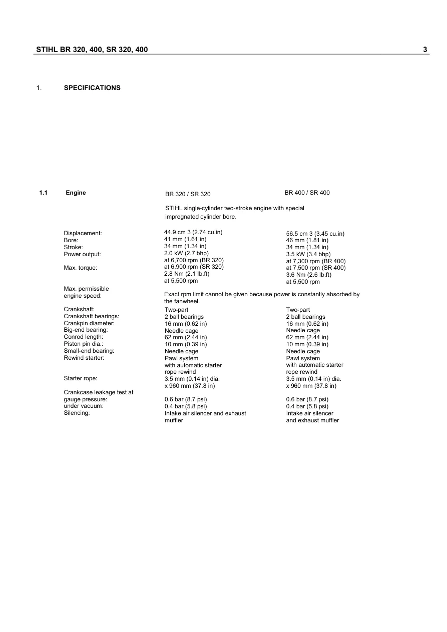 Stihl SR 430 Machine Service & Repair Manual preview page 3