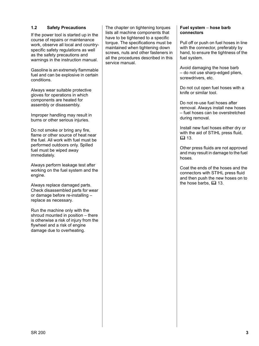 Stihl SR200 backpack sprayer Service & Repair Manual preview page 4