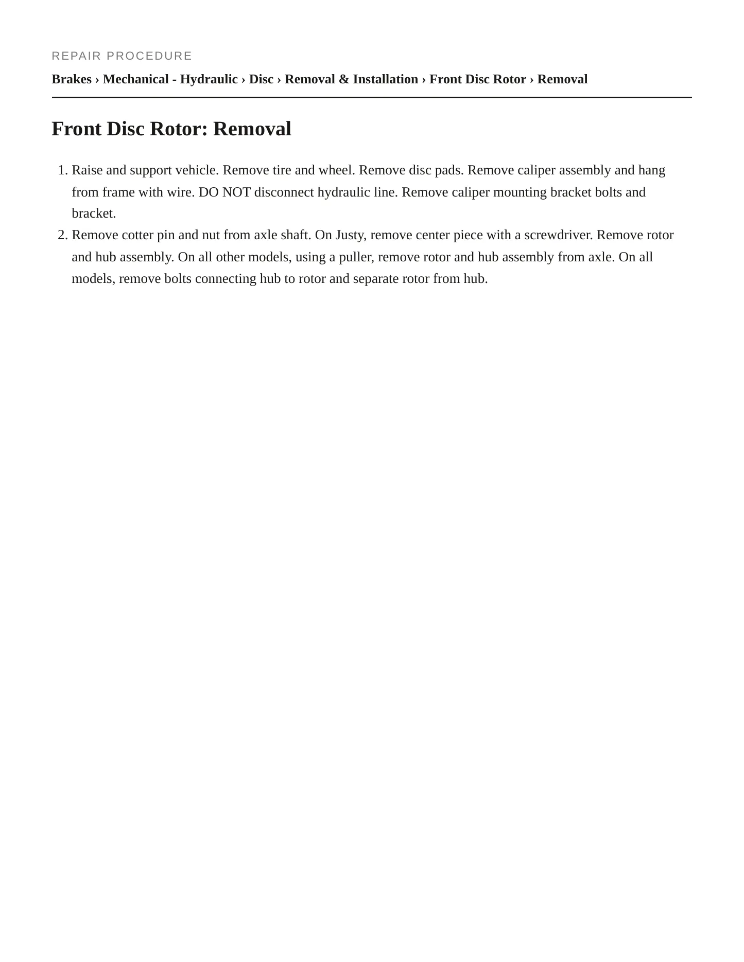 1987 Subaru Standard Service and Repair Manual preview page 3