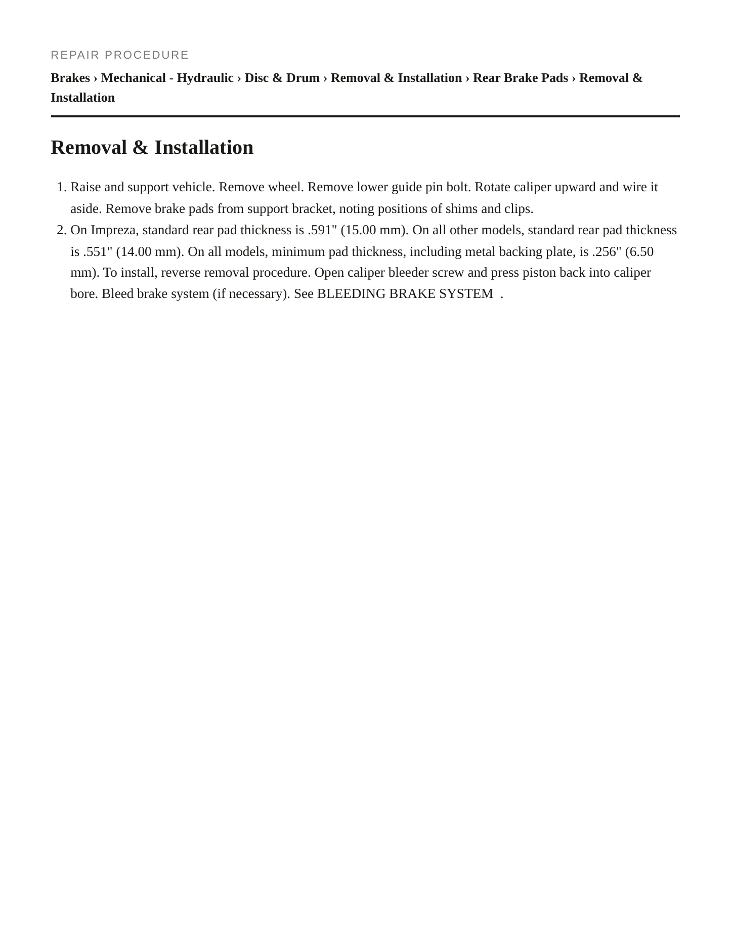 1999 Subaru Impreza Service and Repair Manual preview page 4