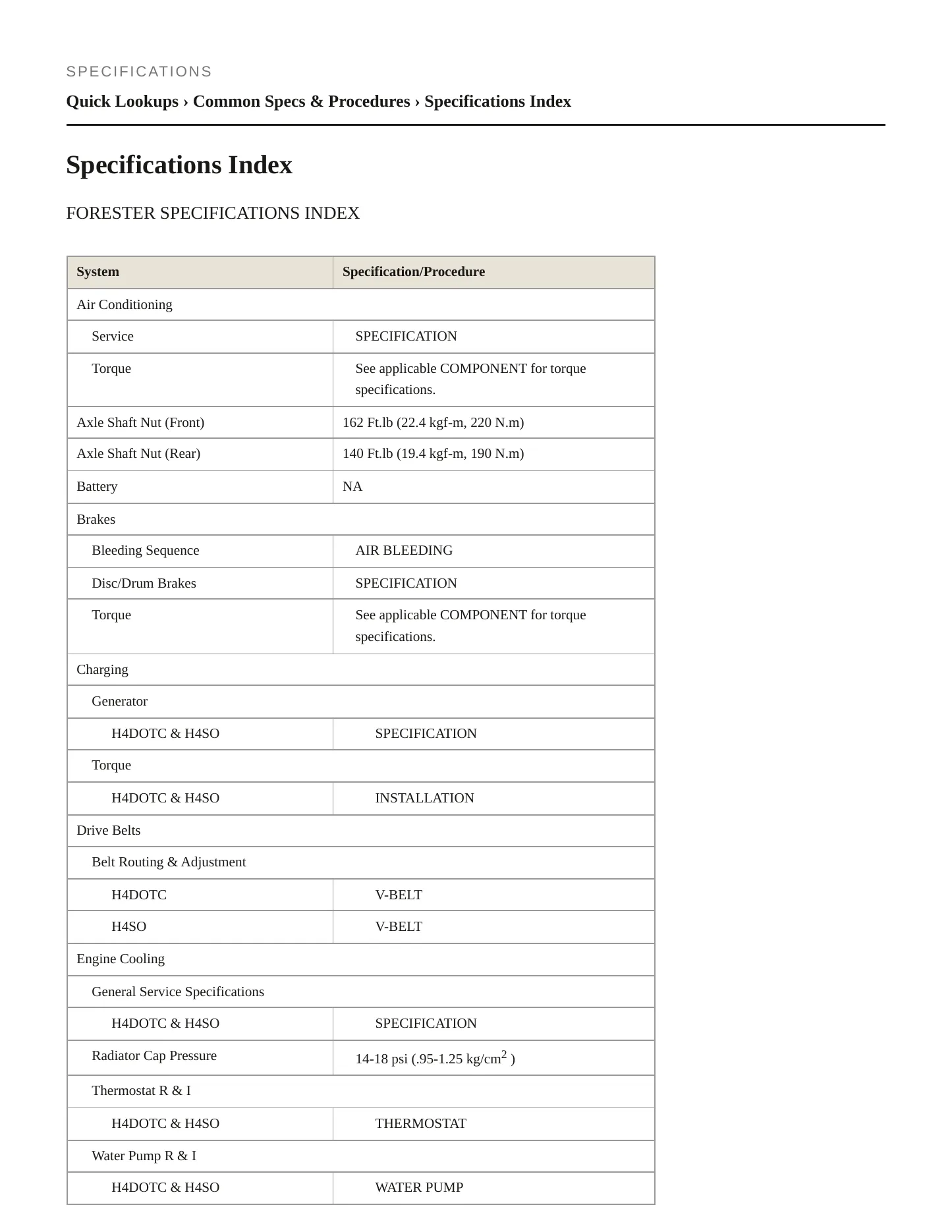 2007 Subaru Forester Service and Repair Manual preview page 2