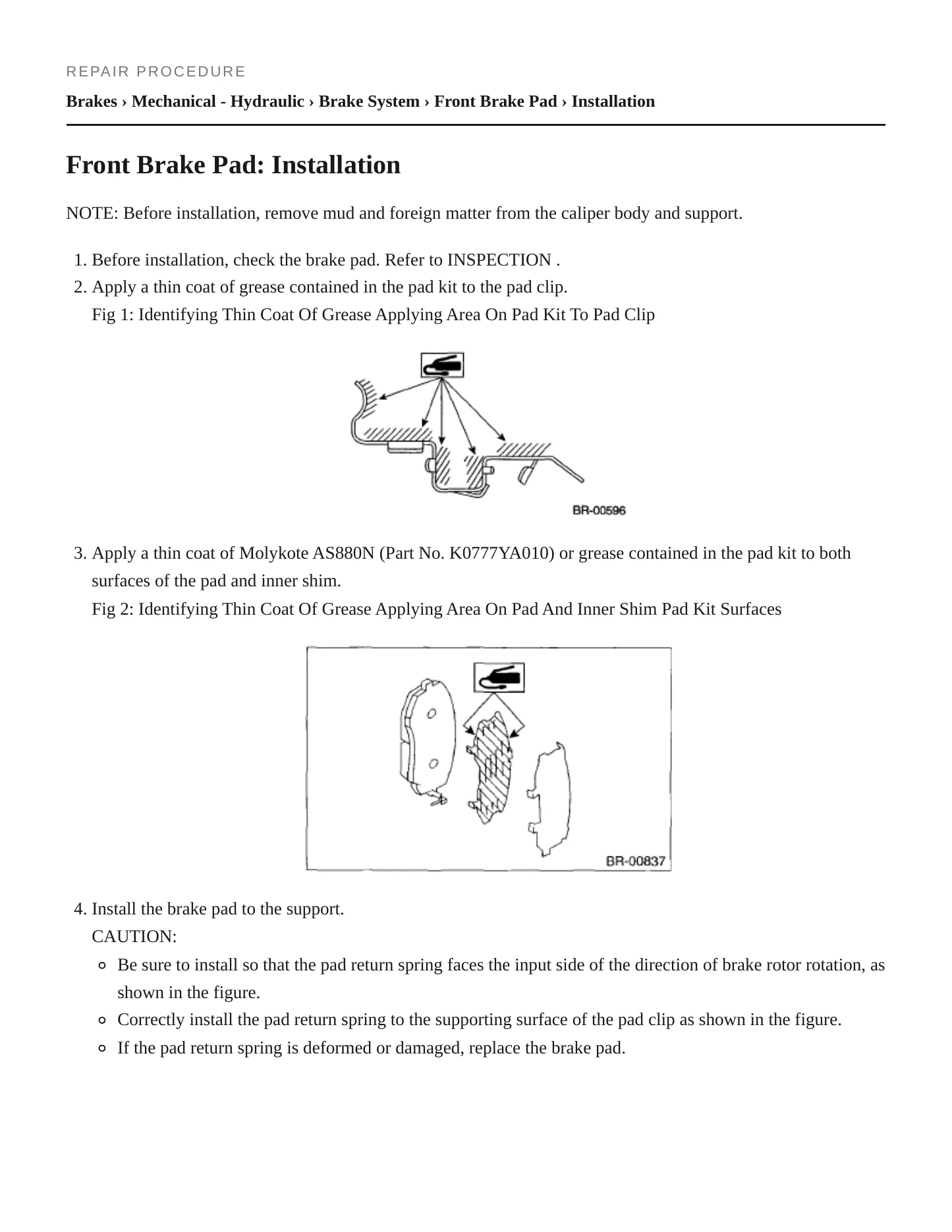 2013 Subaru Legacy Service and Repair Manual preview page 6