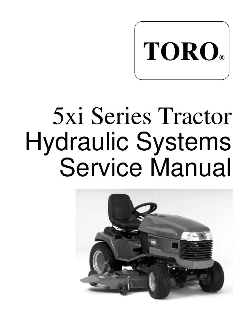 Toro 5XI Series Tractor Service & Repair Manual preview page 3