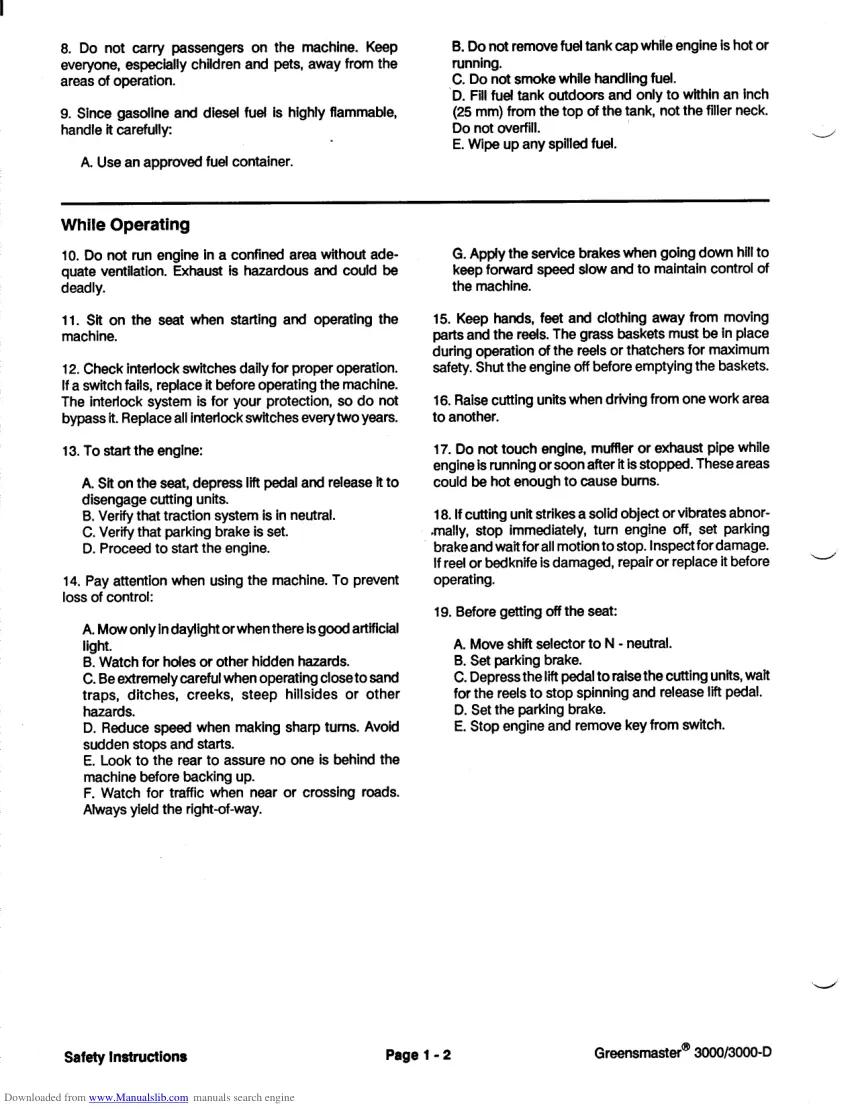 Toro Greensmaster 3000 3000D Riding Mower Service & Repair Manual preview page 6