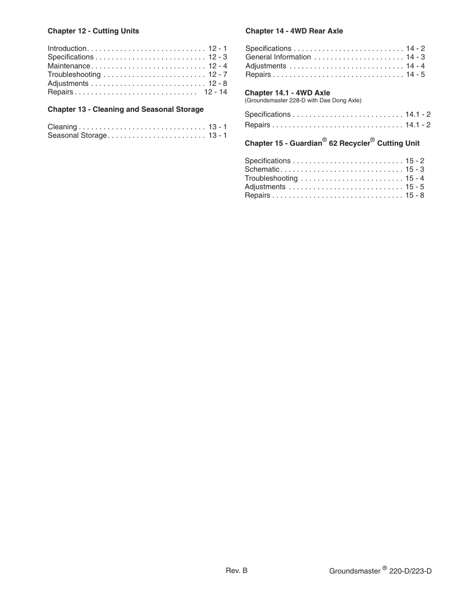 Toro Groundsmaster 220D 223D Riding Mower Service & Repair Manual preview page 3