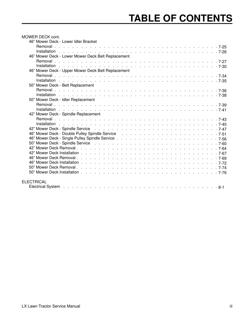 Toro LX500 22HP Kohler Lawn Tractor Service & Repair Manual preview page 5
