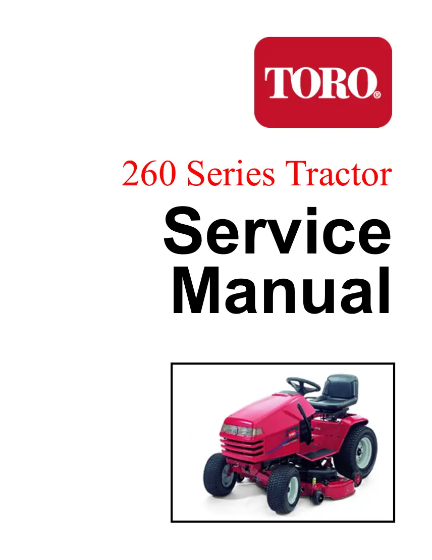 Toro Wheelhouse 260 Series Tractor Service & Repair Manual preview page 1