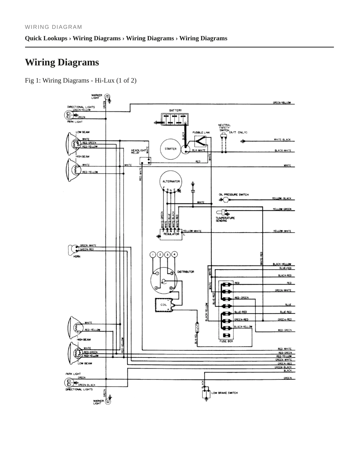 1973 Toyota Hi-Lux Service and Repair Manual preview page 5