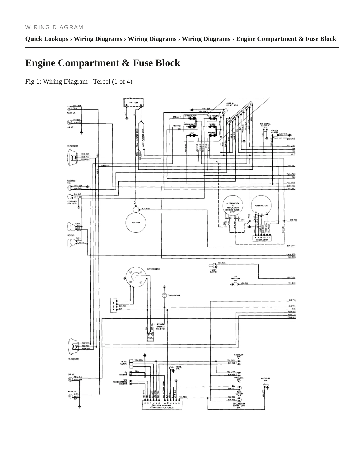 1981 Toyota Corolla Tercel Service and Repair Manual preview page 6