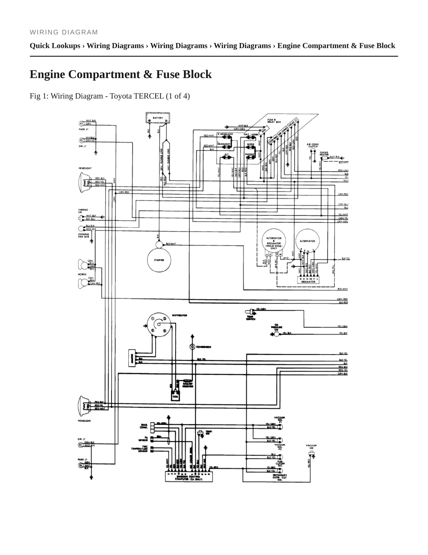1982 Toyota Corolla Tercel Service and Repair Manual preview page 8