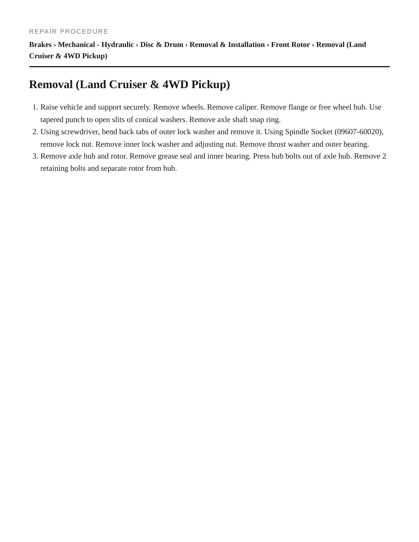 1986 Toyota Pickup Service and Repair Manual preview page 3