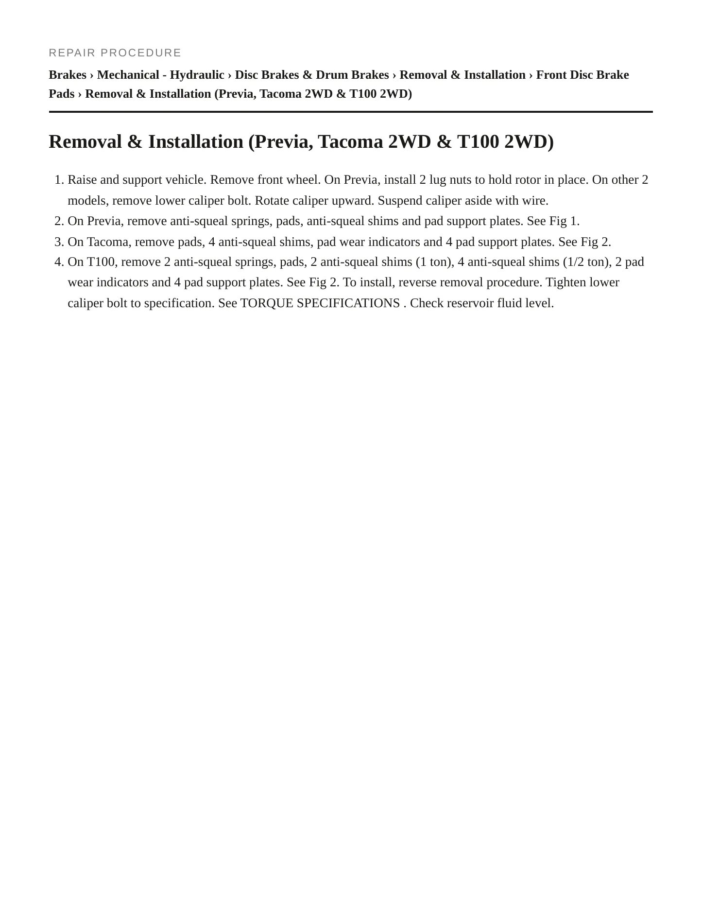 1998 Toyota T100 service manual page 5