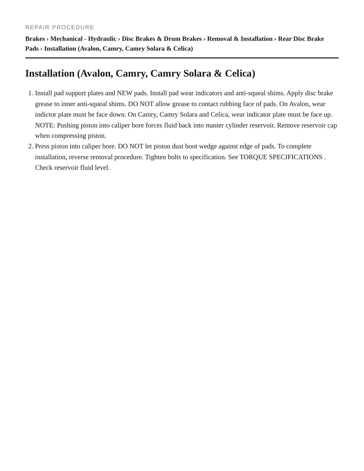 1999 Toyota Corolla Service and Repair Manual preview page 4