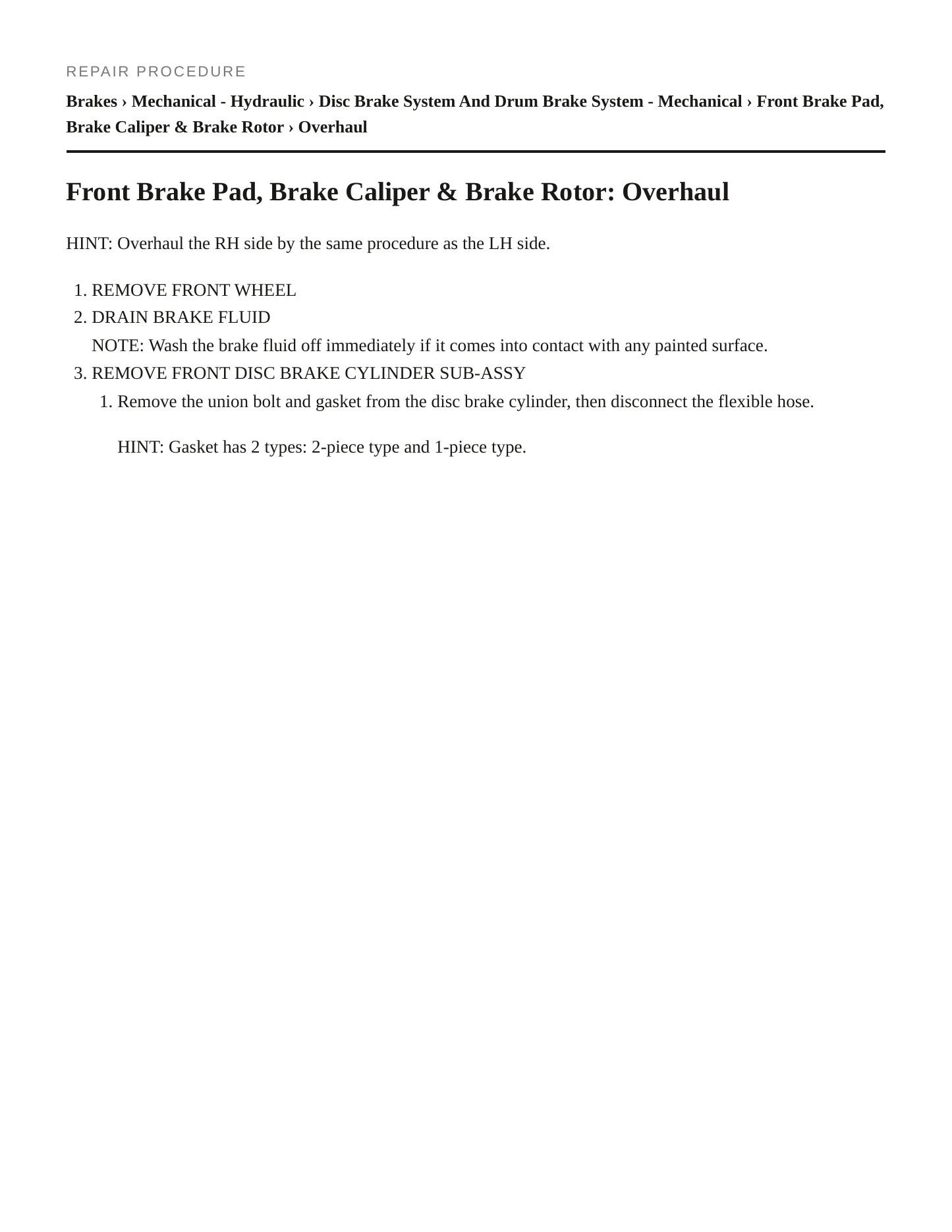 2005 Toyota Matrix Service and Repair Manual preview page 5