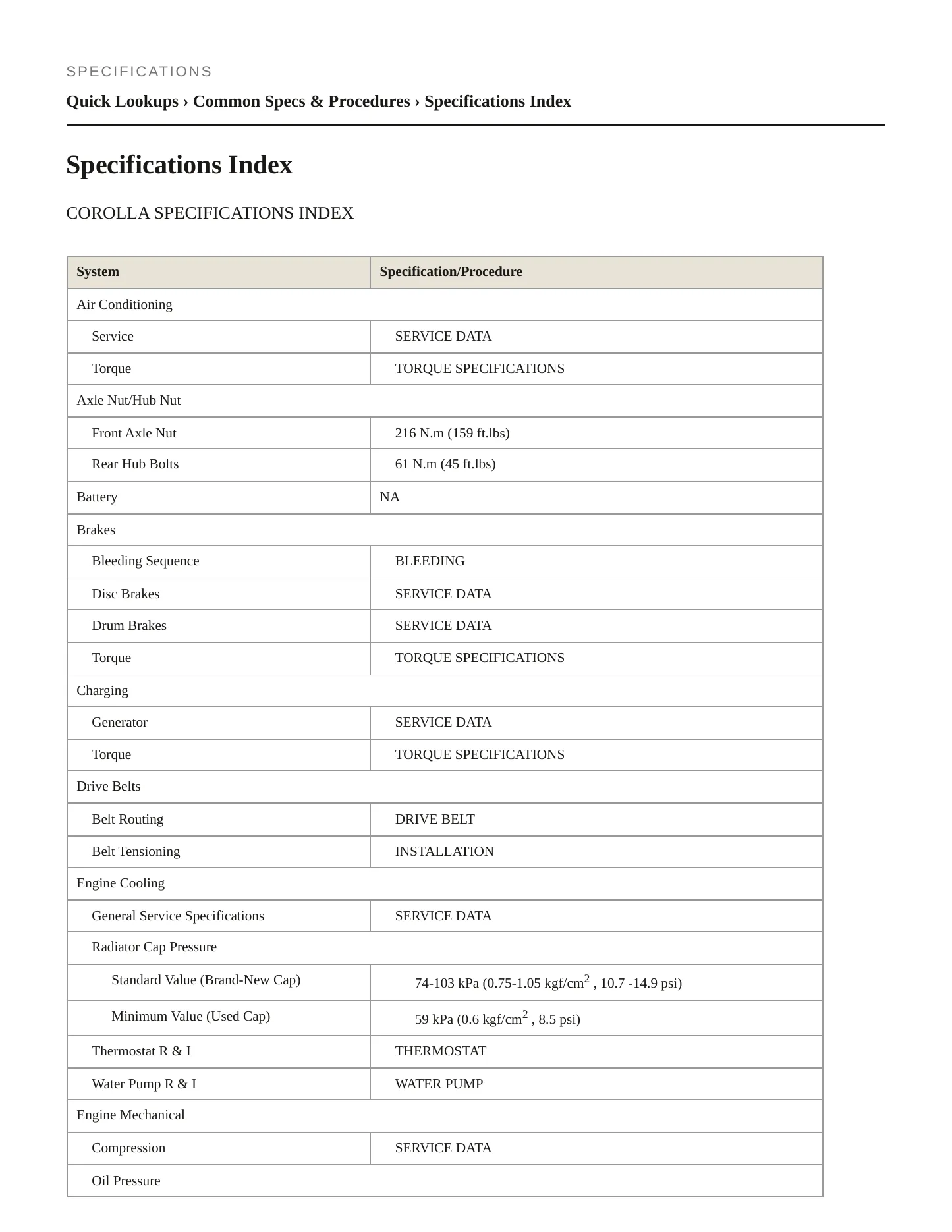 2007 Toyota Corolla Service and Repair Manual preview page 2