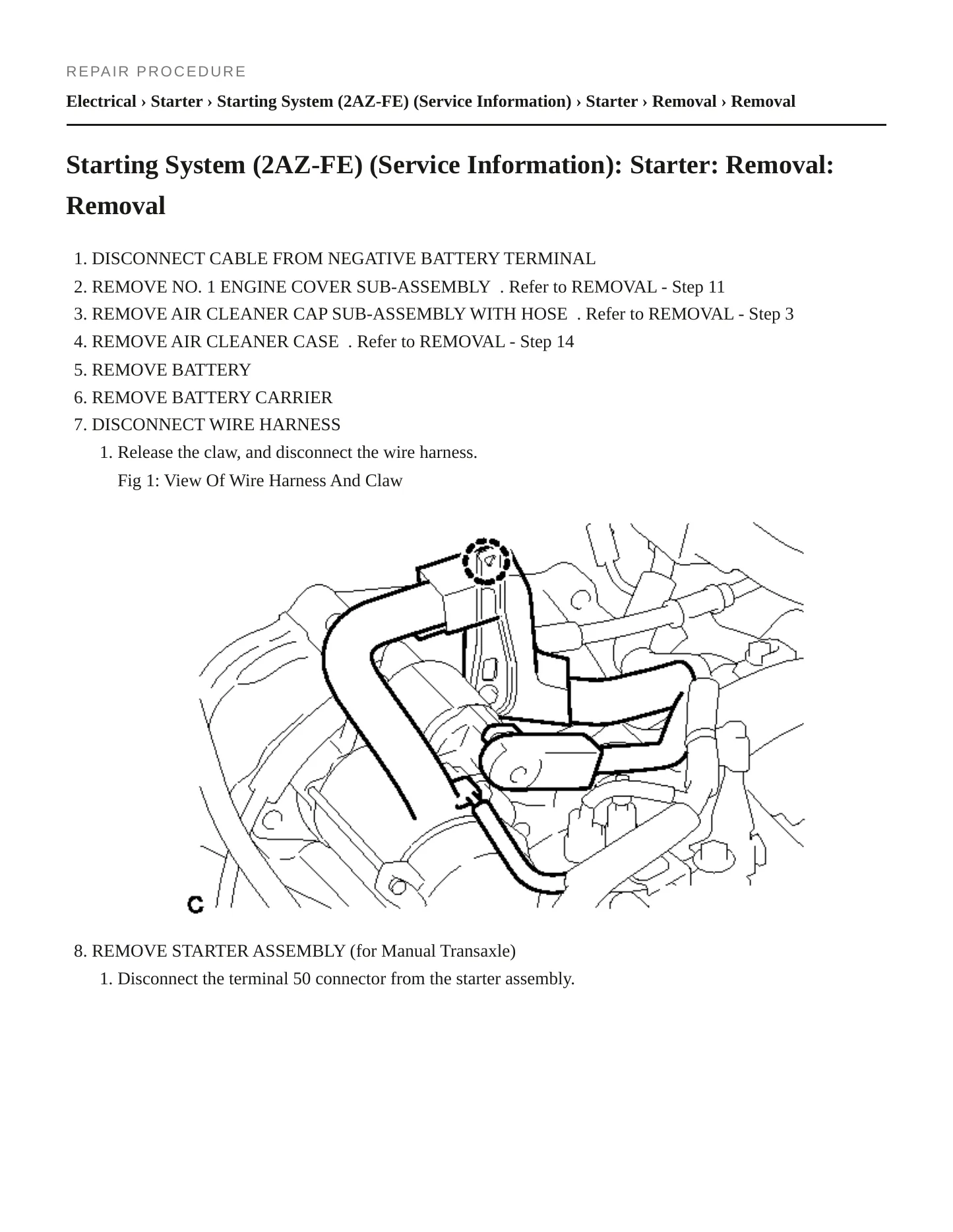 2012 Toyota Matrix Service and Repair Manual preview page 5
