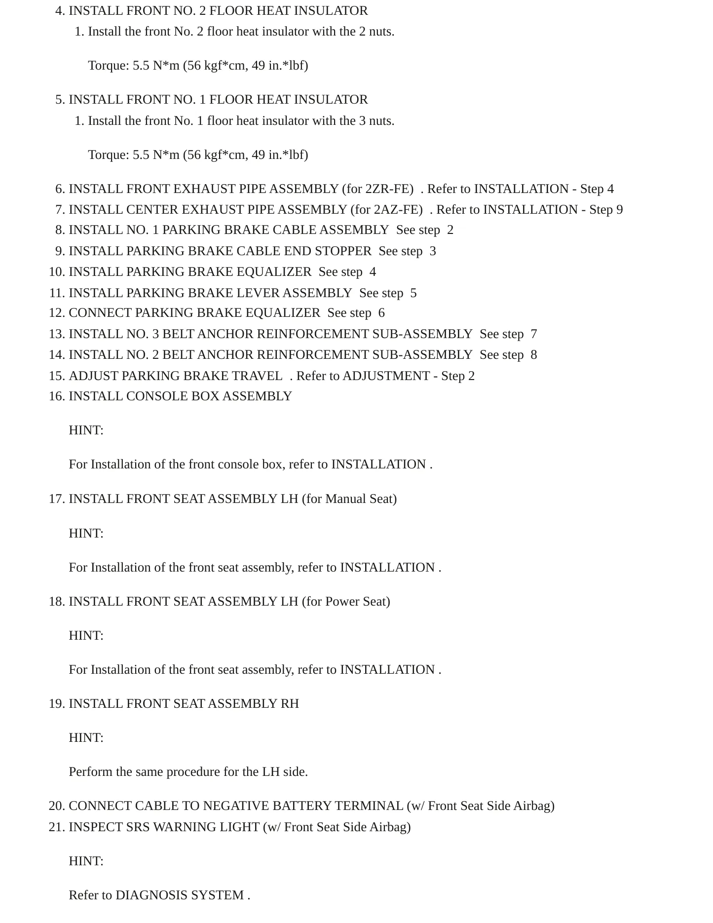 2013 Toyota Corolla Service and Repair Manual preview page 11