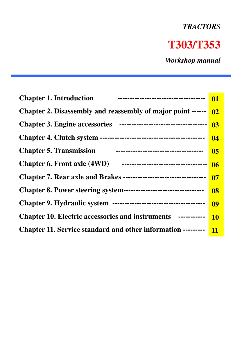 TYM T303 T353NC Tractor Service & Repair Manual preview page 2