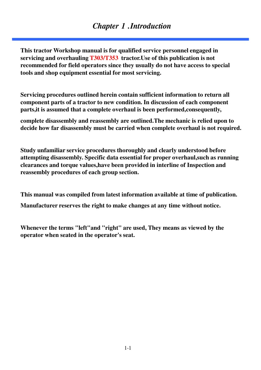TYM T303 T353NC Tractor Service & Repair Manual preview page 4