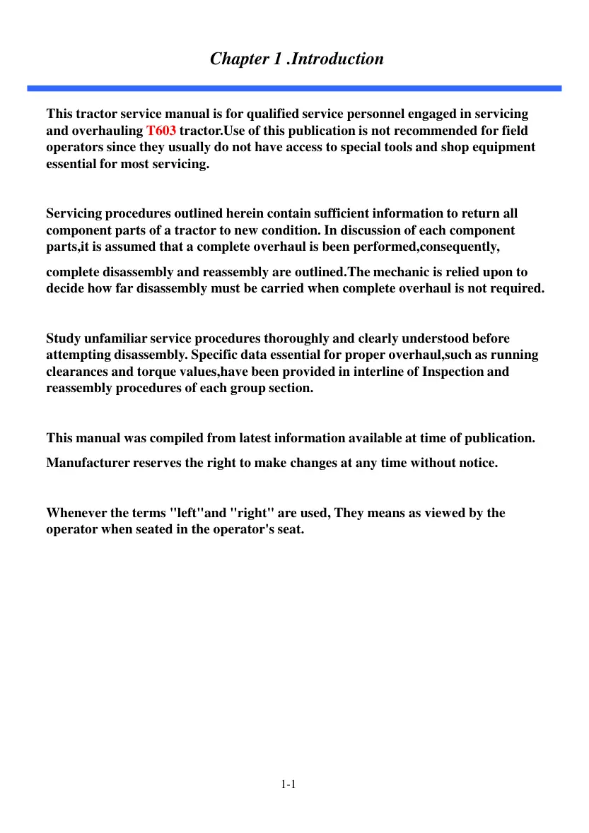 TYM T603 Tractor Service & Repair Manual preview page 3