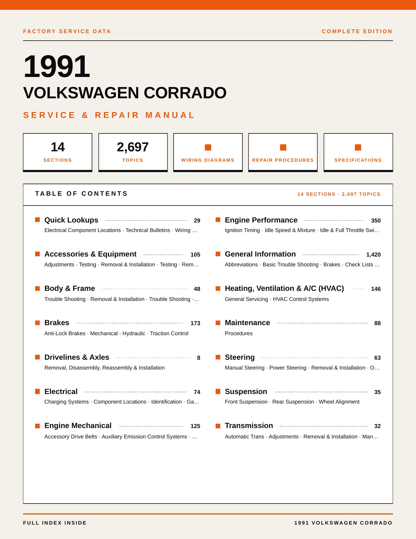 1991 Volkswagen Corrado service manual page 1