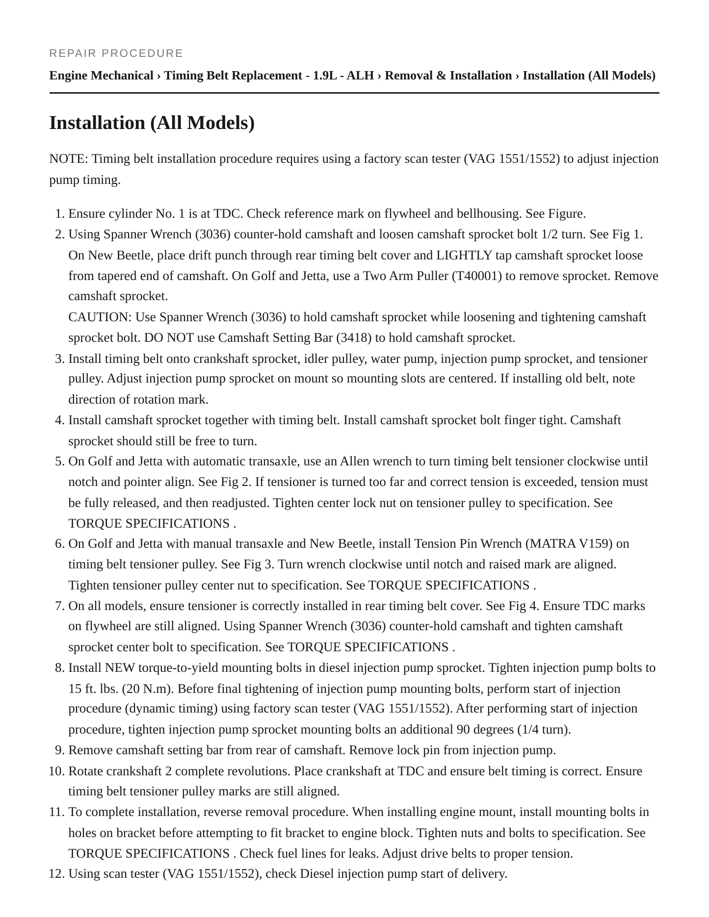 1998 Volkswagen Beetle Service and Repair Manual preview page 7