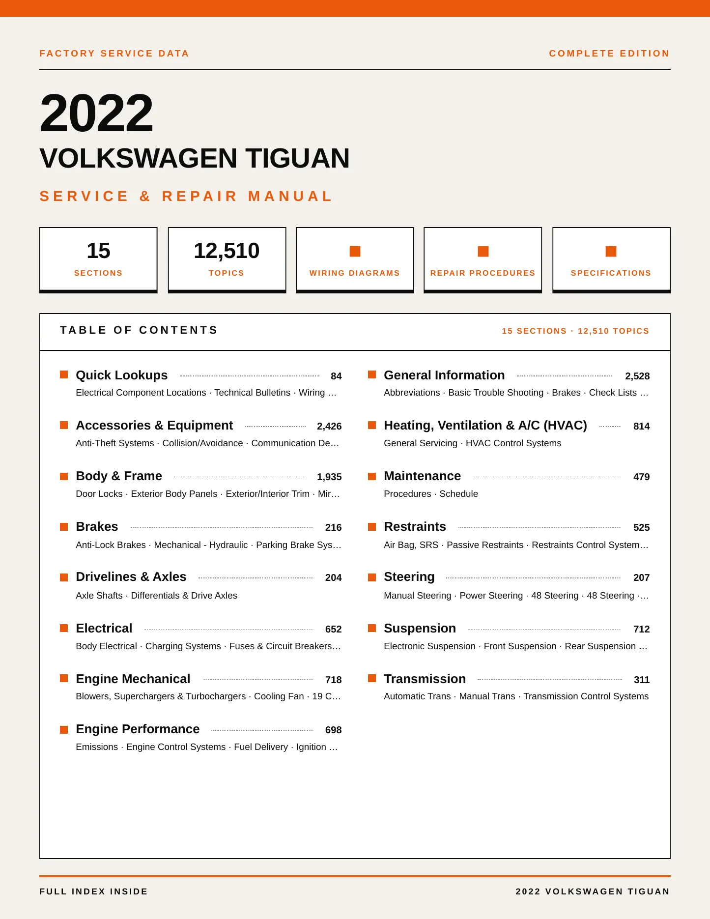 2022 Volkswagen Tiguan service manual page 1